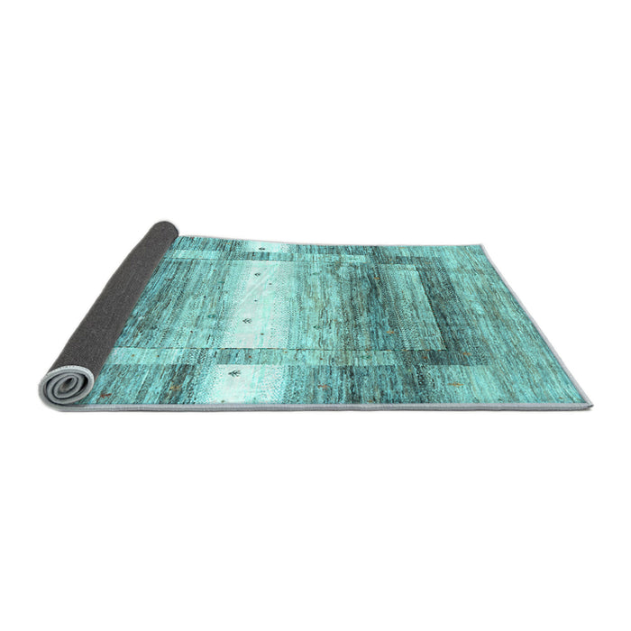 Sideview of Abstract Light Blue Contemporary Rug, con2861lblu