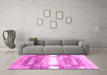 Machine Washable Abstract Pink Contemporary Rug in a Living Room, wshcon2861pnk