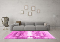 Machine Washable Abstract Pink Contemporary Rug, wshcon2861pnk