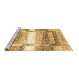 Sideview of Machine Washable Abstract Brown Contemporary Rug, wshcon2861brn