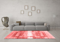 Machine Washable Abstract Red Contemporary Rug, wshcon2861red