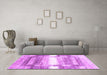 Machine Washable Abstract Purple Contemporary Area Rugs in a Living Room, wshcon2861pur