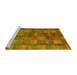 Sideview of Machine Washable Abstract Yellow Contemporary Rug, wshcon2862yw