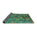 Sideview of Abstract Turquoise Contemporary Rug, con2862turq