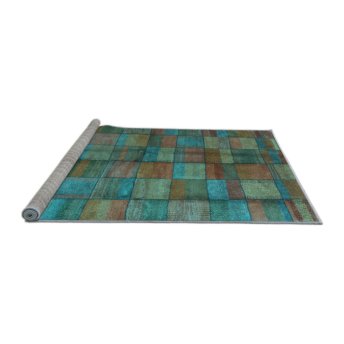 Sideview of Machine Washable Abstract Light Blue Contemporary Rug, wshcon2862lblu