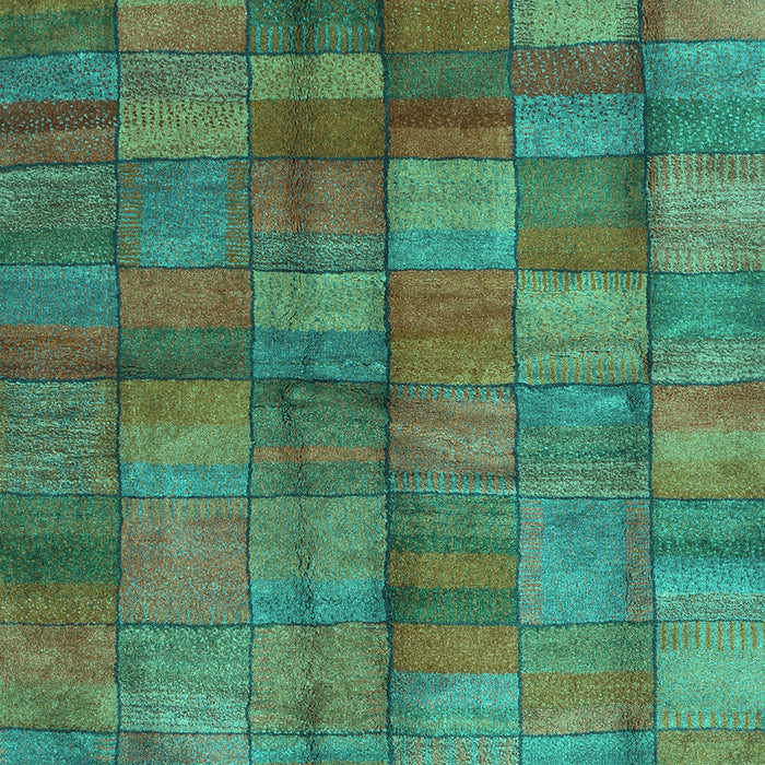 Machine Washable Abstract Turquoise Contemporary Area Rugs, wshcon2862turq