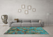 Machine Washable Abstract Light Blue Contemporary Rug in a Living Room, wshcon2862lblu