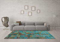 Machine Washable Abstract Light Blue Contemporary Rug, wshcon2862lblu