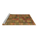 Sideview of Machine Washable Abstract Brown Contemporary Rug, wshcon2862brn