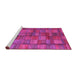 Sideview of Machine Washable Abstract Pink Contemporary Rug, wshcon2862pnk