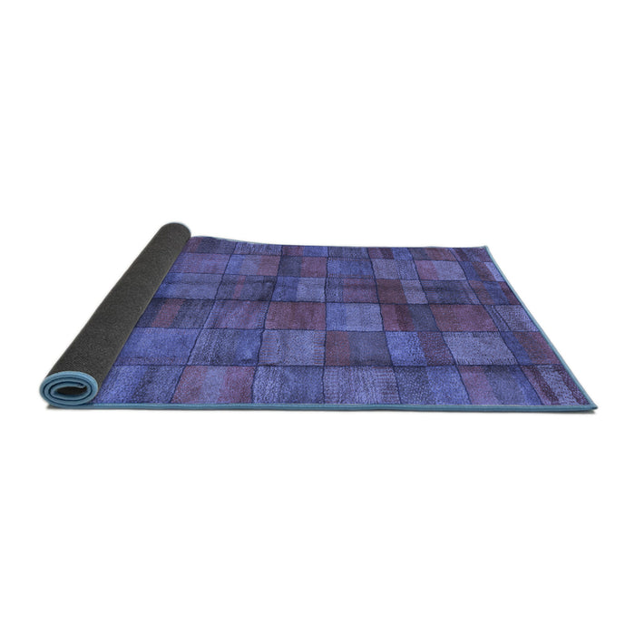 Sideview of Abstract Blue Contemporary Rug, con2862blu