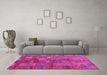 Machine Washable Abstract Pink Contemporary Rug in a Living Room, wshcon2862pnk