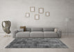 Machine Washable Abstract Gray Contemporary Rug in a Living Room,, wshcon2862gry