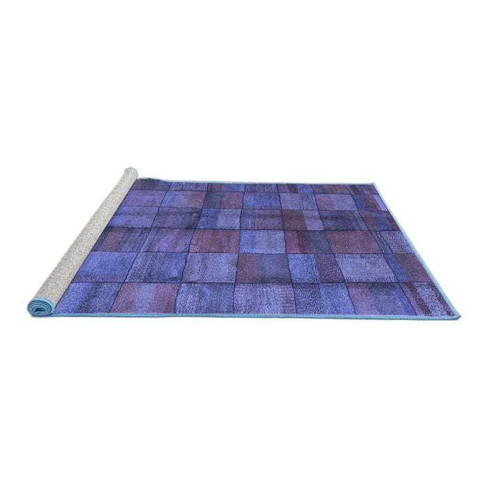 Sideview of Machine Washable Abstract Blue Contemporary Rug, wshcon2862blu