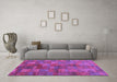 Machine Washable Abstract Purple Contemporary Area Rugs in a Living Room, wshcon2862pur