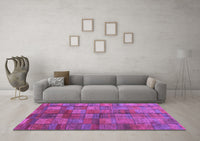 Machine Washable Abstract Purple Contemporary Rug, wshcon2862pur