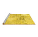 Sideview of Machine Washable Patchwork Yellow Transitional Rug, wshcon2863yw