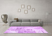 Machine Washable Patchwork Purple Transitional Area Rugs in a Living Room, wshcon2863pur