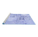 Sideview of Machine Washable Patchwork Blue Transitional Rug, wshcon2863blu