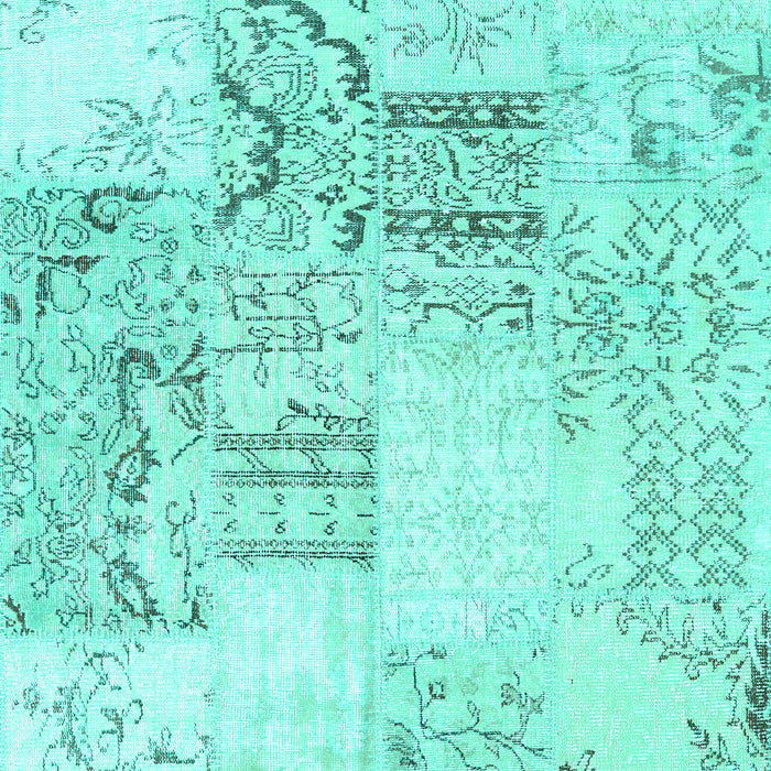 Patchwork Turquoise Transitional Rug, con2863turq