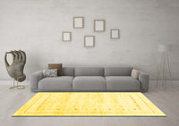 Machine Washable Solid Yellow Modern Rug, wshcon2864yw