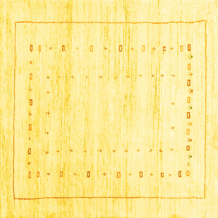 Square Machine Washable Solid Yellow Modern Rug, wshcon2864yw