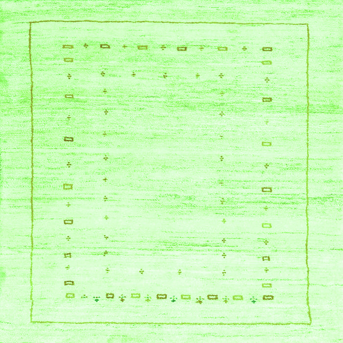 Round Machine Washable Solid Green Modern Area Rugs, wshcon2864grn