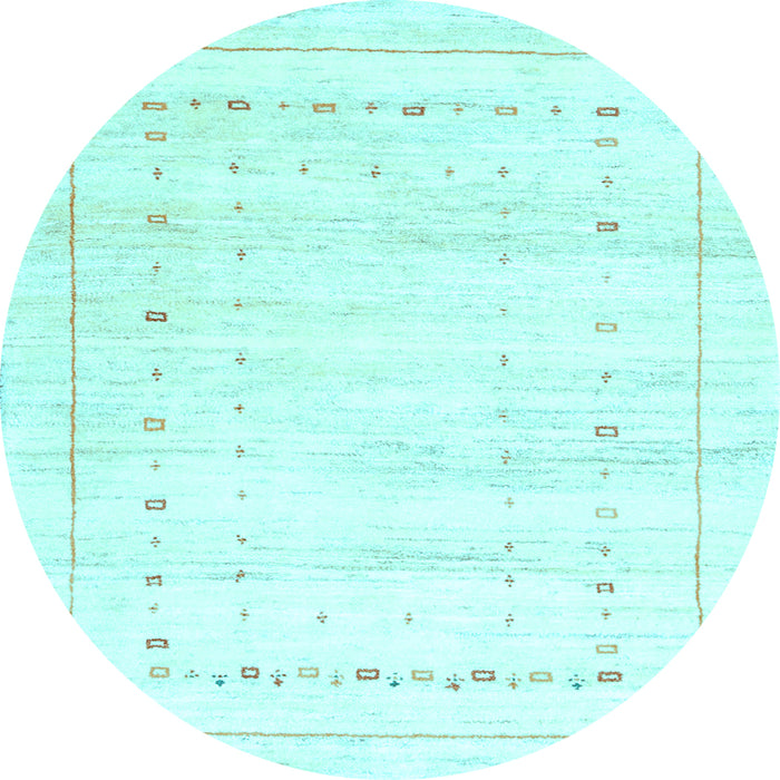 Round Machine Washable Solid Light Blue Modern Rug, wshcon2864lblu