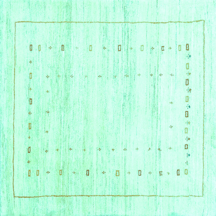 Square Machine Washable Solid Turquoise Modern Area Rugs, wshcon2864turq