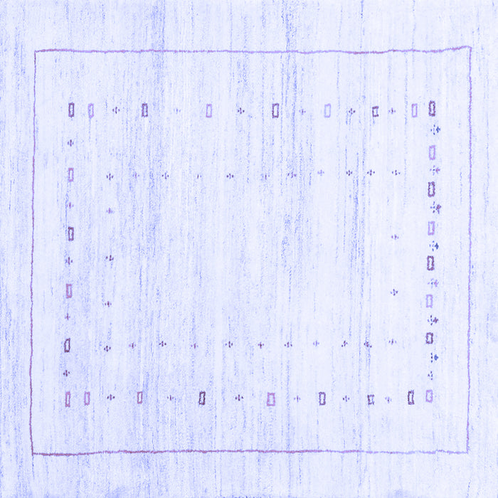 Square Machine Washable Solid Blue Modern Rug, wshcon2864blu