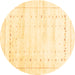 Round Solid Brown Modern Rug, con2864brn