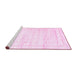 Sideview of Machine Washable Solid Pink Modern Rug, wshcon2864pnk