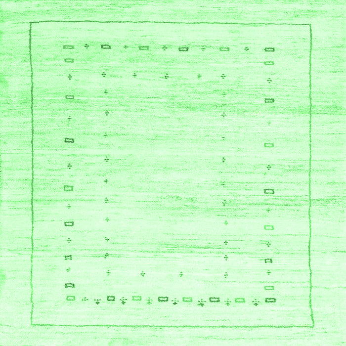 Square Machine Washable Solid Emerald Green Modern Area Rugs, wshcon2864emgrn