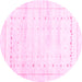 Round Solid Pink Modern Rug, con2864pnk