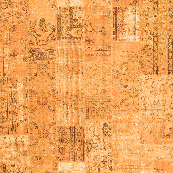 Patchwork Orange Transitional Rug, con2865org