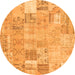 Square Patchwork Orange Transitional Rug, con2865org