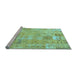 Sideview of Machine Washable Patchwork Light Blue Transitional Rug, wshcon2865lblu