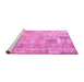 Sideview of Machine Washable Patchwork Purple Transitional Area Rugs, wshcon2865pur