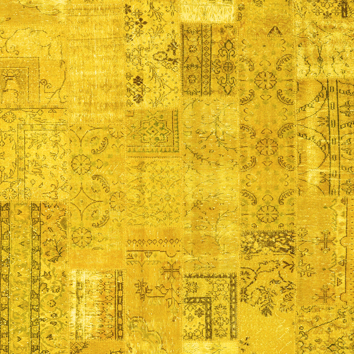 Patchwork Yellow Transitional Rug, con2865yw