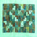 Square Solid Turquoise Modern Rug, con2866turq