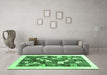 Machine Washable Solid Emerald Green Modern Area Rugs in a Living Room,, wshcon2866emgrn