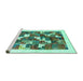 Sideview of Machine Washable Solid Turquoise Modern Area Rugs, wshcon2866turq