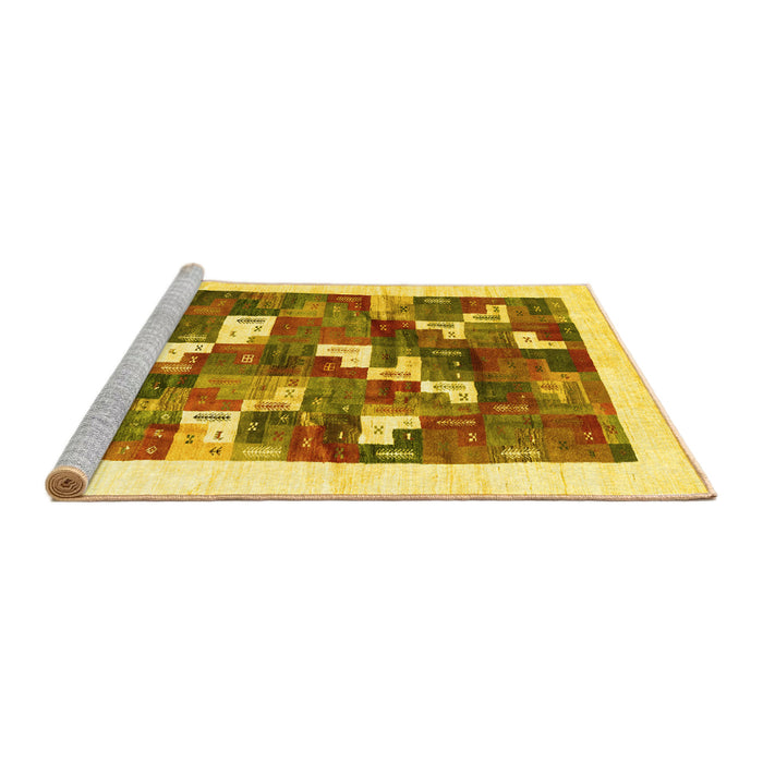 Sideview of Machine Washable Solid Yellow Modern Rug, wshcon2866yw