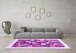 Machine Washable Solid Purple Modern Area Rugs in a Living Room, wshcon2866pur