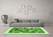 Machine Washable Solid Green Modern Area Rugs in a Living Room,, wshcon2866grn