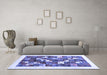 Machine Washable Solid Blue Modern Rug in a Living Room, wshcon2866blu