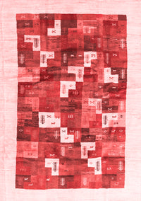 Solid Red Modern Rug, con2866red