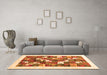 Machine Washable Solid Orange Modern Area Rugs in a Living Room, wshcon2866org