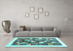 Machine Washable Solid Light Blue Modern Rug in a Living Room, wshcon2866lblu