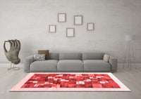 Machine Washable Solid Red Modern Rug, wshcon2866red